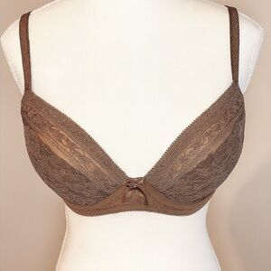 Wacoal Eternal Lace Underwire Bra 32D NWT Brown Taupe
